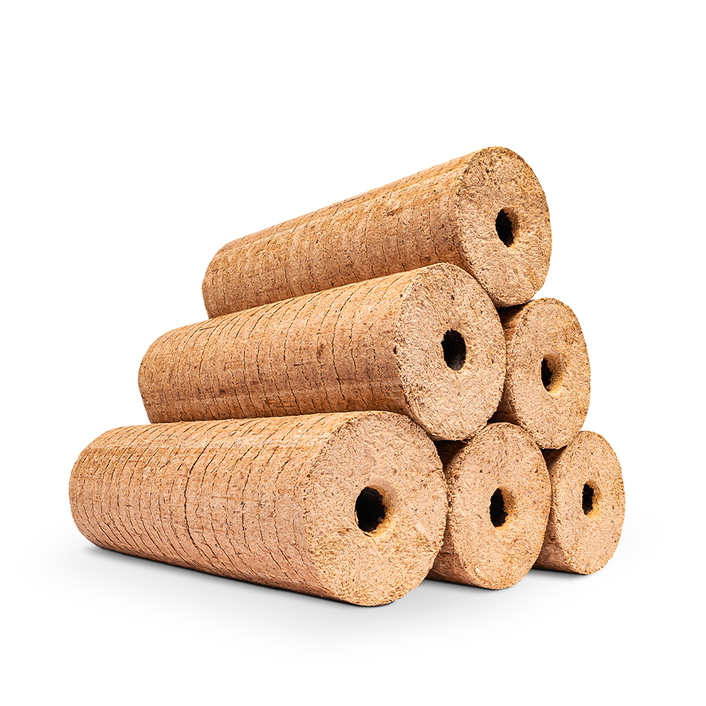 Bûches de bois densifié Turbo – Haute chaleur, rondes & compressées ...